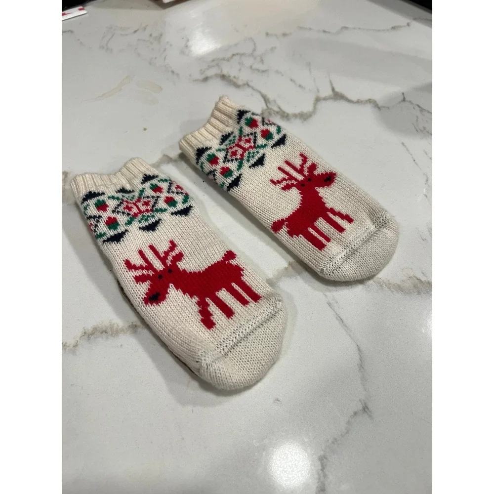 Hanna Andersson Dear Deer‎ Sweaterknit Booties In Combed Cotton size 9-12 months